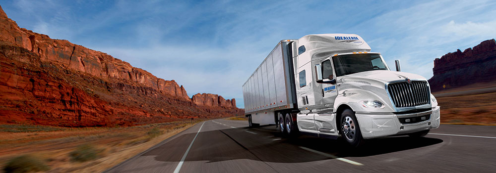 Idealease truck on the road